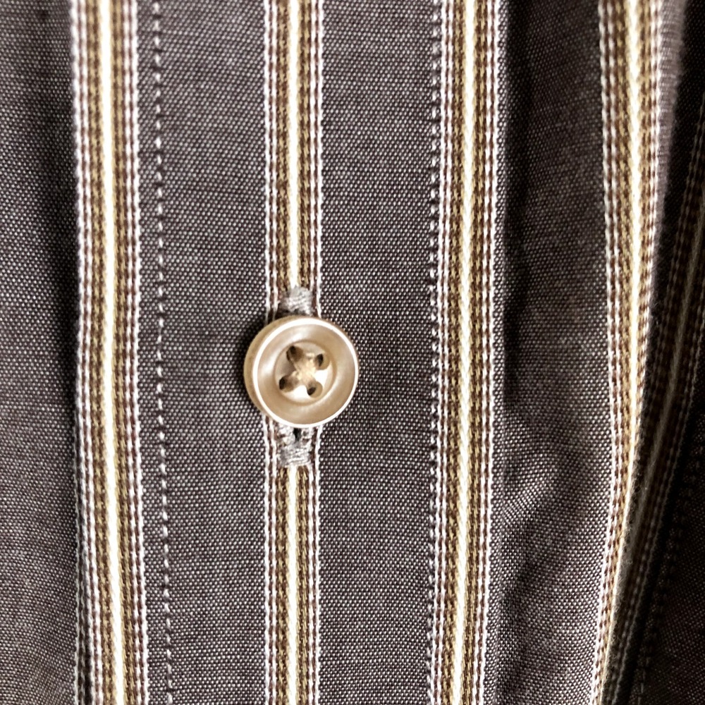 Cambridge Shirt Mens 17 Brown Cream Stripe Button Up Classic Heritage Preppy
